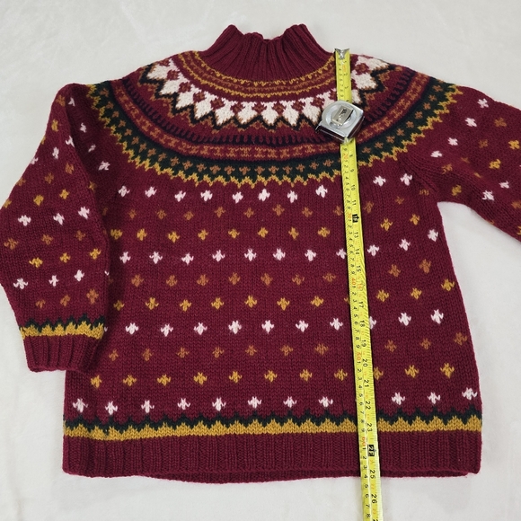 Gap Vintage fair isle wool mockneck sweater size M - Picture 6 of 9